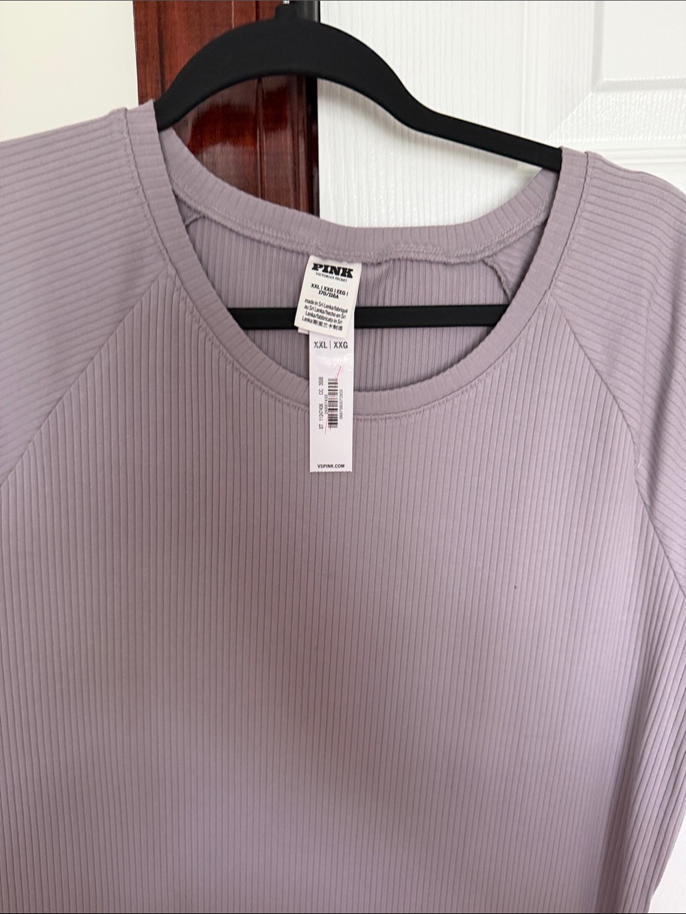 PINK Victoria's Secret Ribbed Lavender Long Sleeve Crew